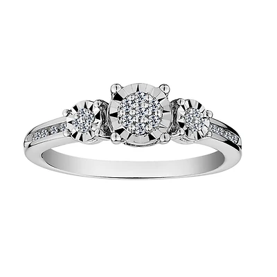 .10 Carat "Past, Present, Future" Diamond Ring, 10kt White Gold....................NOW