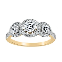 1.25 CARAT DIAMOND"PAST, PRESENT, FUTURE", RING, 14kt YELLOW GOLD...................NOW