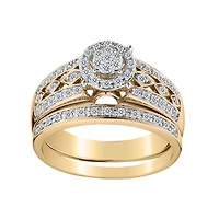 .45 Carat of Diamonds "Empress" Engagement Ring Set, 10kt Yellow Gold...................NOW