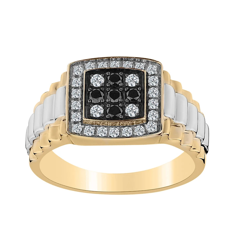 .50 Carat of Black & White Diamond Gentleman's Ring, 10kt Yellow Gold....................NOW