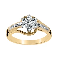 .50 CARAT DIAMOND FLOWER RING, 10kt YELLOW GOLD…....................NOW