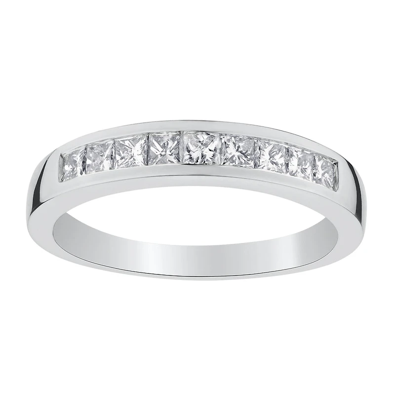 .50 Carat of Diamonds Princess Band Ring, 14kt White Gold...................NOW