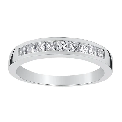 .50 Carat of Diamonds Princess Band Ring, 14kt White Gold...................NOW