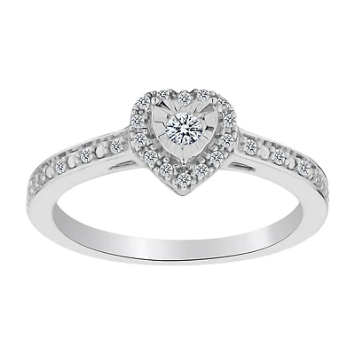 .15 Carat of Diamonds "Heart" Ring, 10kt White Gold......................NOW