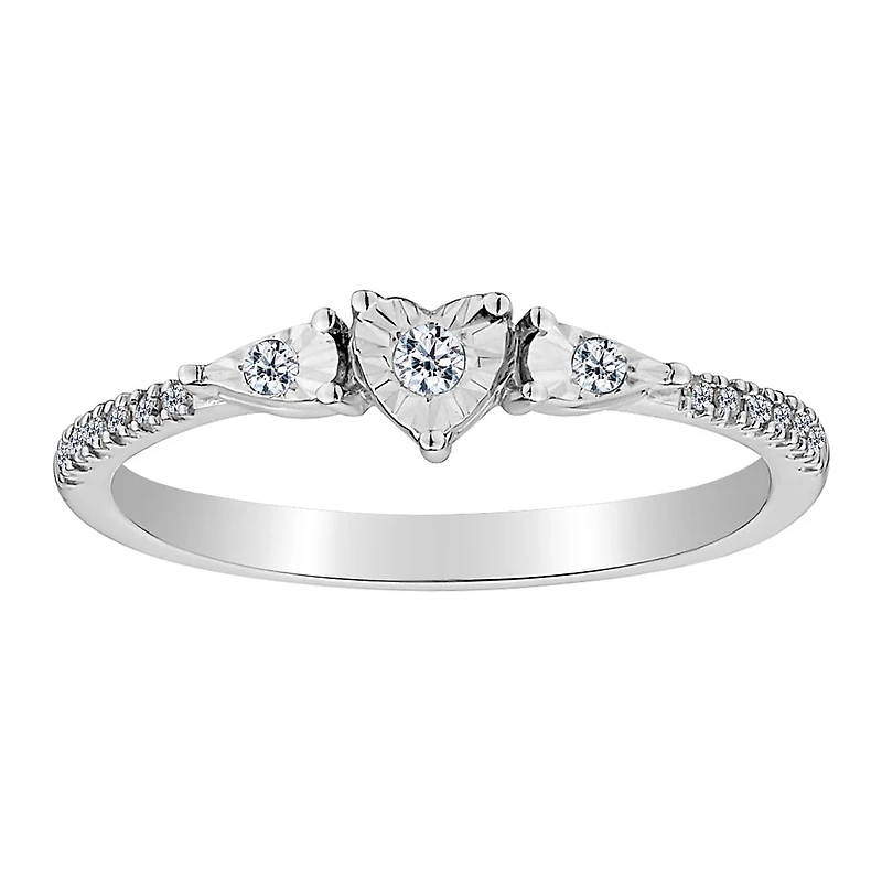 .10 Carat of Diamonds "Past, Present, Future" Heart Ring, 10kt White Gold.....................NOW