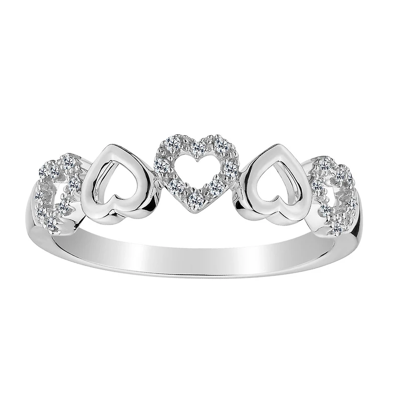 .10 Carat Diamond Heart Ring Band, 10kt White Gold…....................NOW