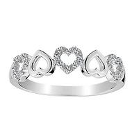 .10 Carat Diamond Heart Ring Band, 10kt White Gold…....................NOW