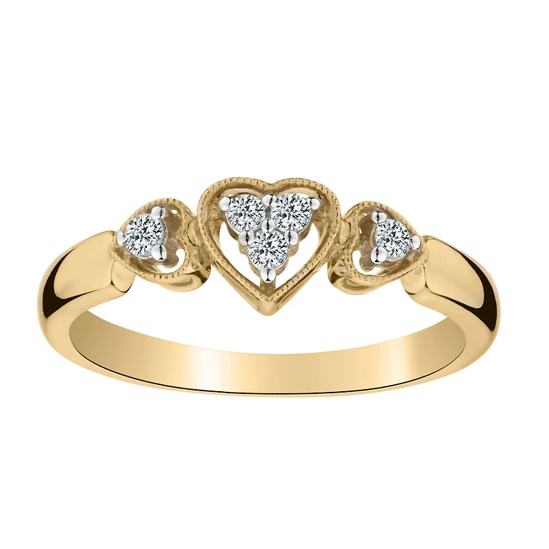 .10 Carat of Diamonds "Past, Present, Future" Heart Ring, 10kt Yellow Gold...................NOW