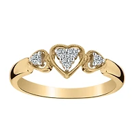.10 Carat of Diamonds "Past, Present, Future" Heart Ring, 10kt Yellow Gold...................NOW