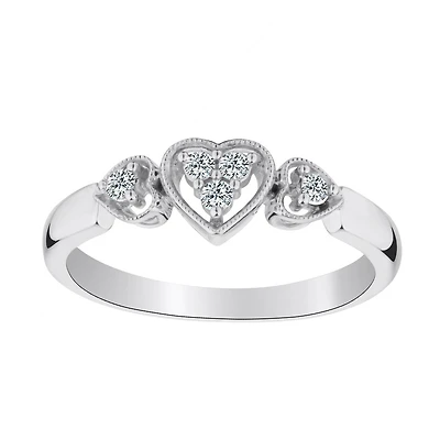 .10 Carat of Diamonds "Past, Present, Future" Heart Ring,  10kt White Gold.....................NOW