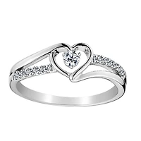 .25 Carat of Diamonds Heart Promise Ring, 10kt White Gold.....................Now