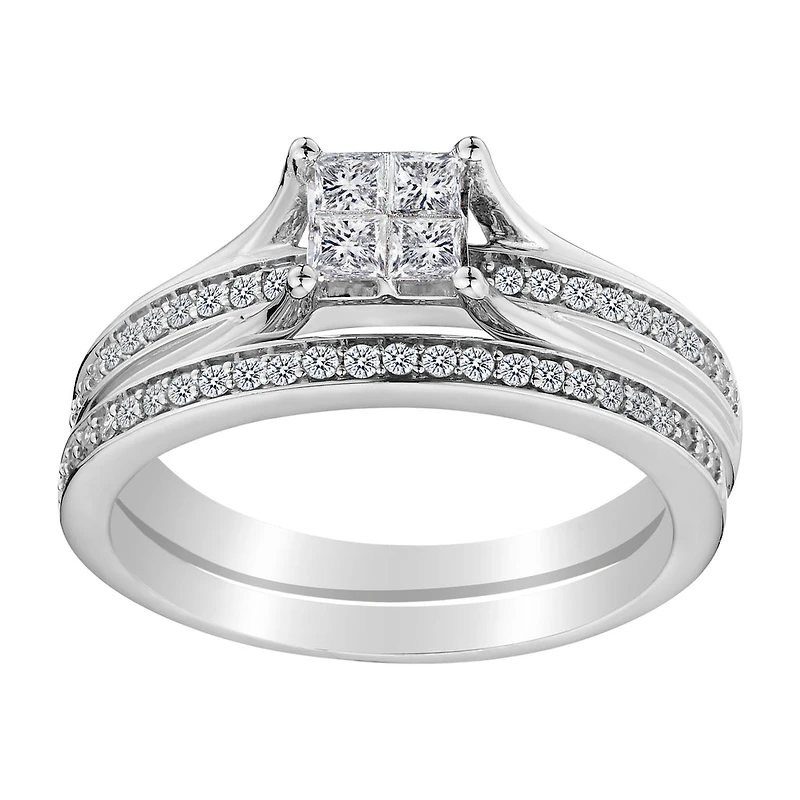 .50 Carat of Diamonds Engagement Ring Set, 10kt White Gold…....................NOW