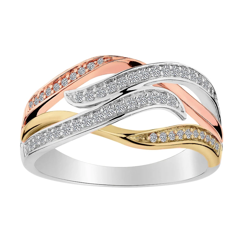.25 Carat of Diamonds Ring, 10kt Tri-Colour.....................NOW