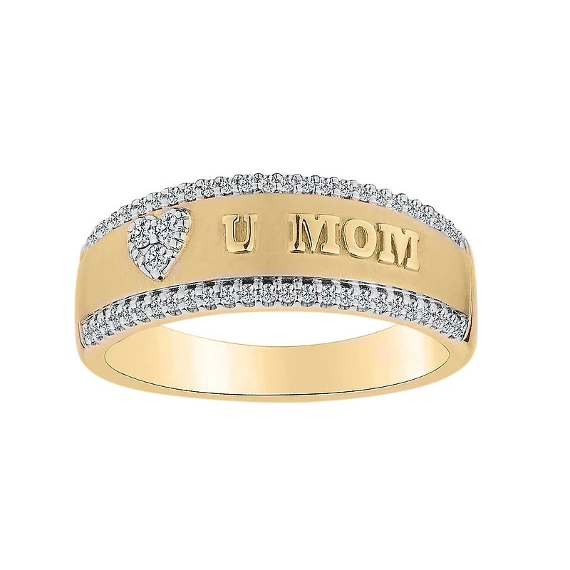 .25 CARAT DIAMOND "LOVE YOU MOM" RING, 10kt YELLOW GOLD…...................NOW