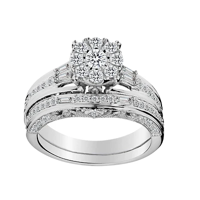 1.00 Carat of Diamonds Ring Set