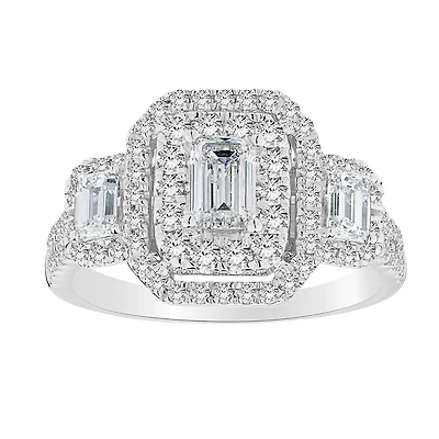1.50 Carat of Diamonds Engagement Ring, 14kt White Gold......................NOW