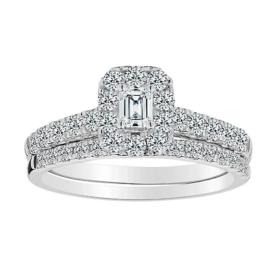 1.00 Carat of Diamonds Ring Set, 14kt White Gold.....................NOW