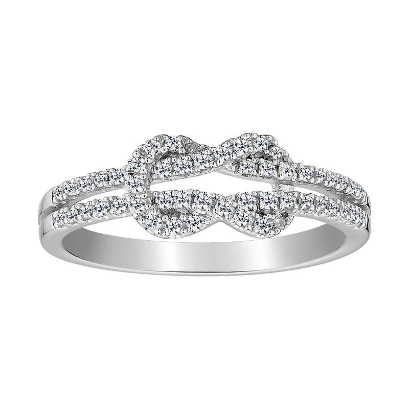 .25 CARAT DIAMOND "LOVE KNOT" RING, 10kt WHITE GOLD......................NOW