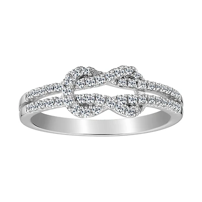 .25 CARAT DIAMOND "LOVE KNOT" RING, 10kt WHITE GOLD......................NOW