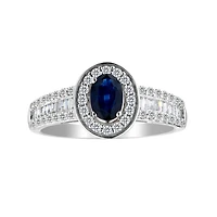 .50 Carat of Oval Sapphire & Diamond Ring, 14kt White Gold.......................NOW