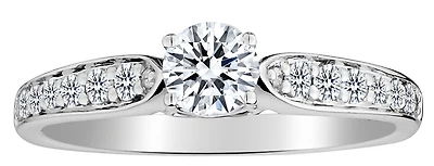 .63 Carat of Diamond & Genuine Sapphire "Regal" Euro Shank Ring, 14kt White Gold.......................NOW