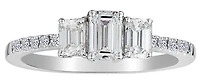 1.00 Carat of Diamonds Emerald Cut "Past, Present, Future" Ring, 14kt White Gold.......................NOW