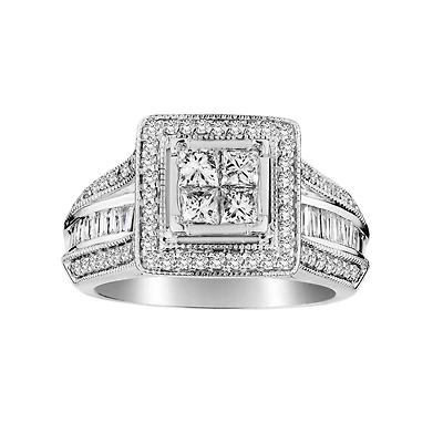 1.00 Carat of Diamonds Princess Ring, 10kt White Gold….....................NOW