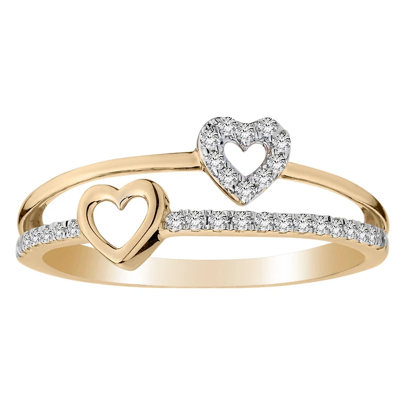 .15 Carat of Diamonds Hearts Ring, 10kt Yellow Gold......................NOW
