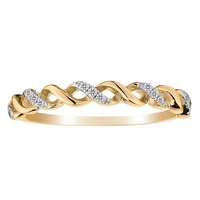 .08 Carat of Diamonds "Infinity" Ring, 10kt Yellow Gold......................NOW