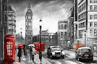 Arthur Heard - London View Big Ben IV Red