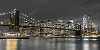 Assaf Frank - Brooklyn Bridge and lower Manhattan skyline at dusk
