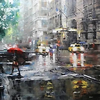 Mark Lague - Manhattan Red Umbrella