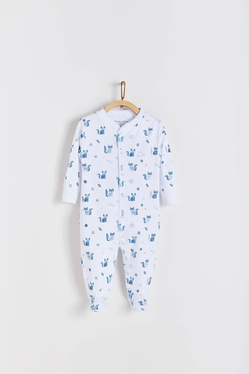 Foxie Footed Front-Snap Pajama