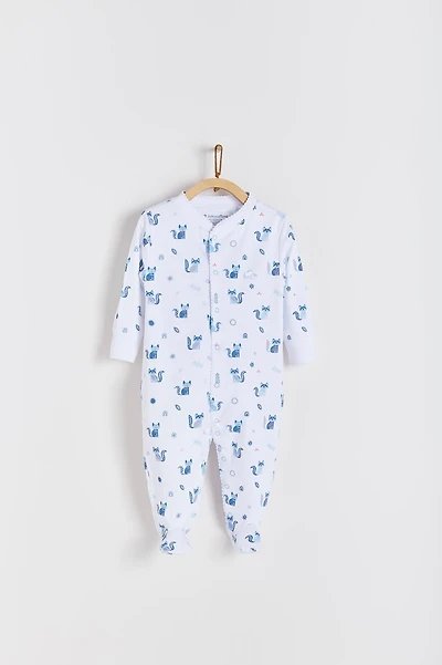Foxie Footed Front-Snap Pajama