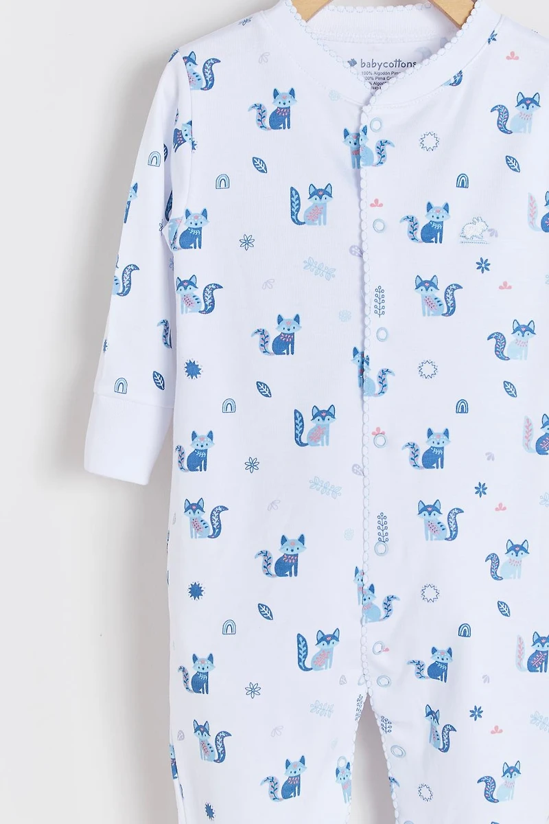 Foxie Footed Front-Snap Pajama