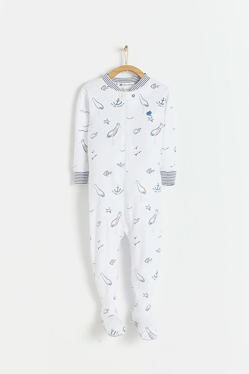 Sea Snug Fit Zip Footed Pajama
