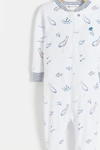 Sea Snug Fit Zip Footed Pajama
