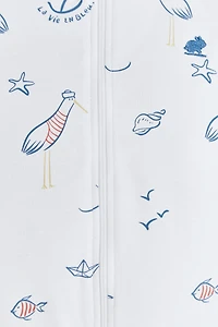 Sea Snug Fit Zip Footed Pajama