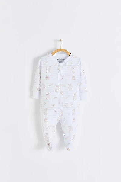 Pom Zip Footed Pajama