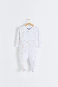 Pom Zip Footed Pajama
