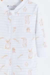 Pom Zip Footed Pajama