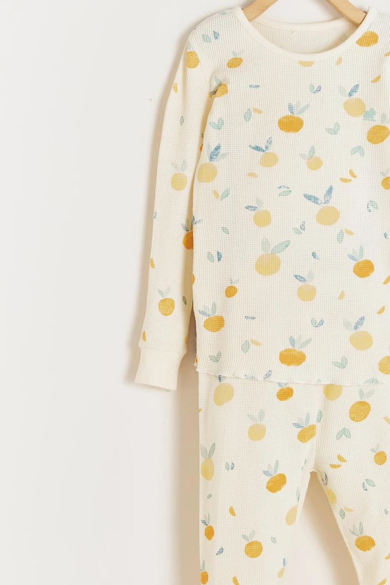 Nature Waffle Snug 2PC Pajamas