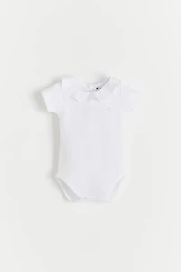 Pima Ruffle Collar Short Sleeve Bodysuit