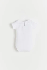 Pima Ruffle Collar Short Sleeve Bodysuit