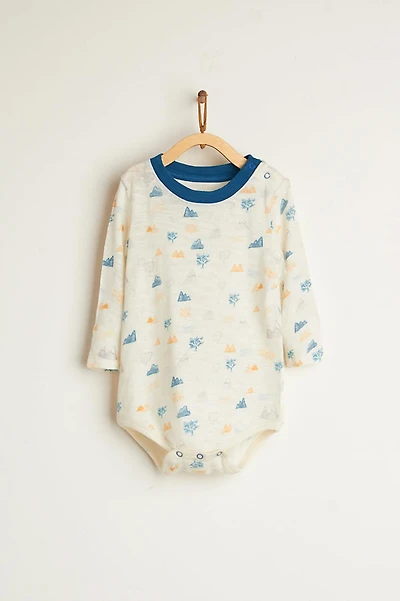 Valley Print Long Sleeve Bodysuit