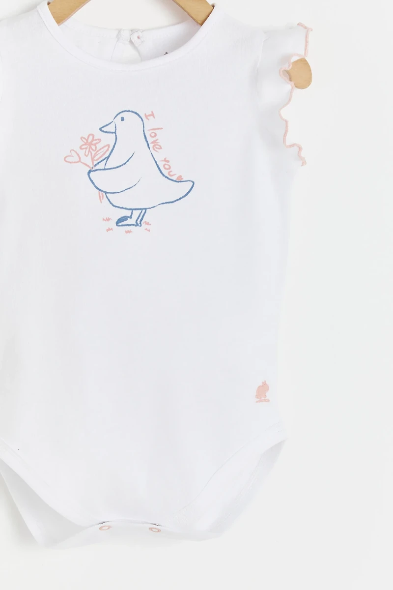 Amour Print Short Sleeve Bodysuit