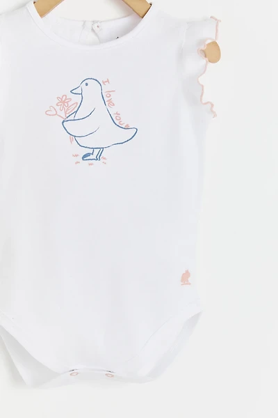 Amour Print Short Sleeve Bodysuit