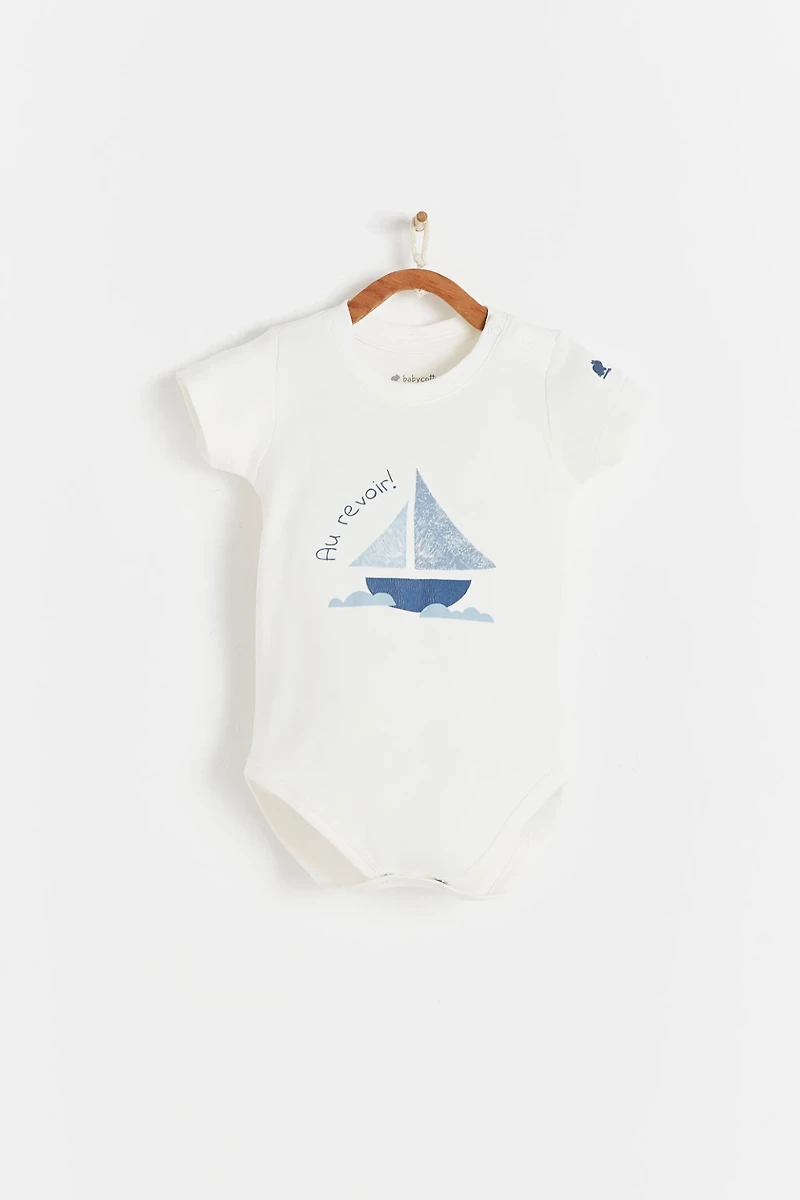 Boat Print Short Sleeve Bodysuit