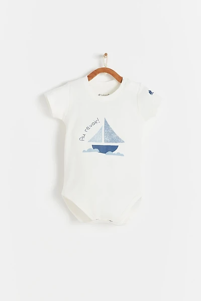 Boat Print Short Sleeve Bodysuit