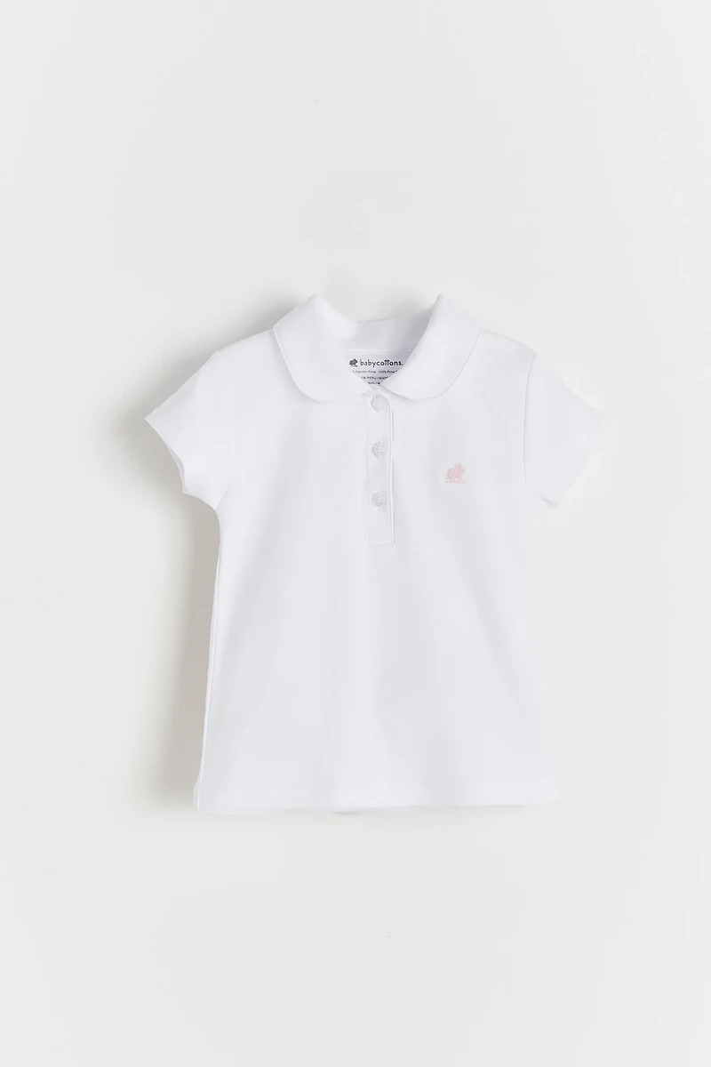 Pima Round Collar Short Sleeve Top
